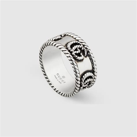 anello gucci doppia g|Anello Doppia G in argento sterling in Argento .